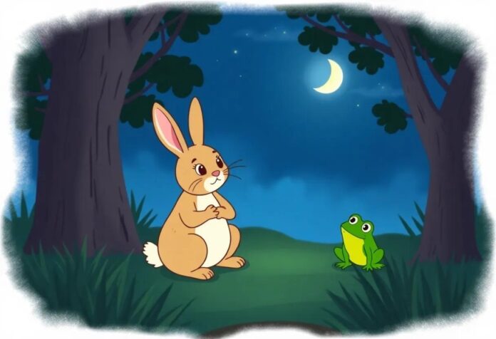 The Kind Rabbit’s Adventure: Guiding a Lost Frog Back Home at Night