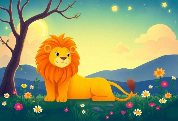 The Lion’s Journey to the Magical Garden Beneath the Sun’s Glow