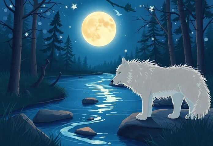 The Wolf and the Whispering River: A Gentle Tale of Nighttime Wishes