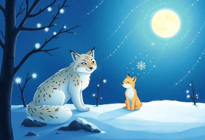 The Lynx’s Magic Lesson: How Snow Learned to Sparkle Under the Moonlight