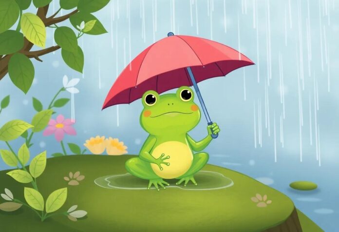 The Frog with a Tiny Umbrella: A Gentle Tale of Rainy Day Adventures