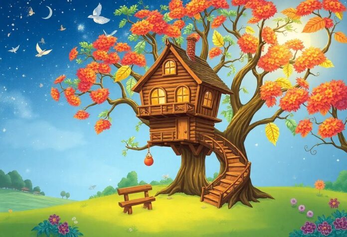 The Enchanted Treehouse That Journeyed Through the Changing Seasons