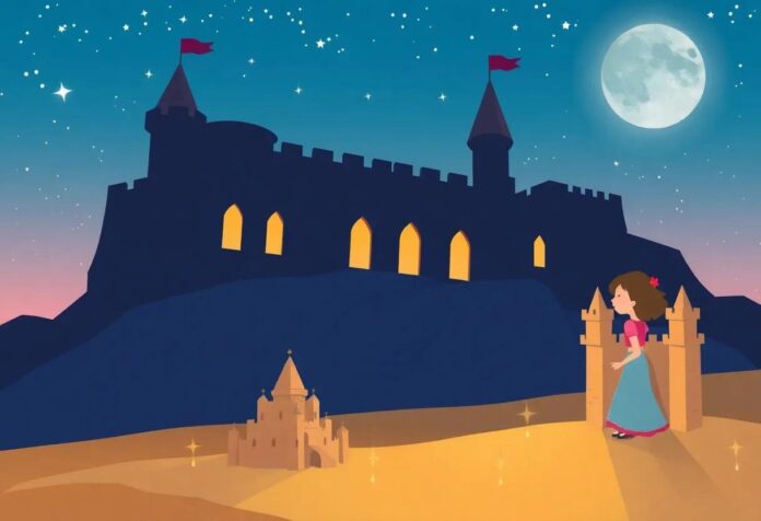 The Girl Who Magically Turned Sandcastles Into Real-Life Castles at Night