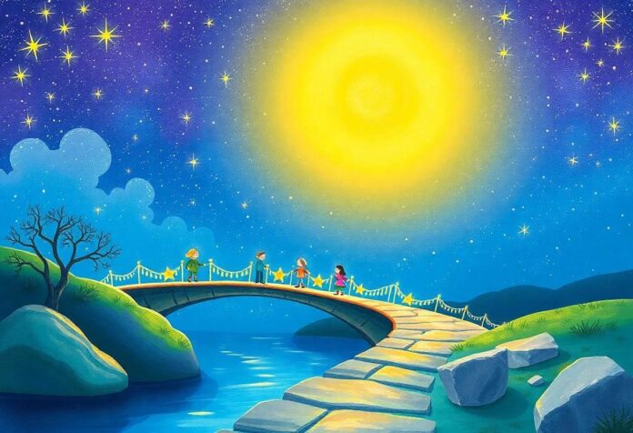 The Enchanted Starry Bridge: A Magical Path Between Two Worlds