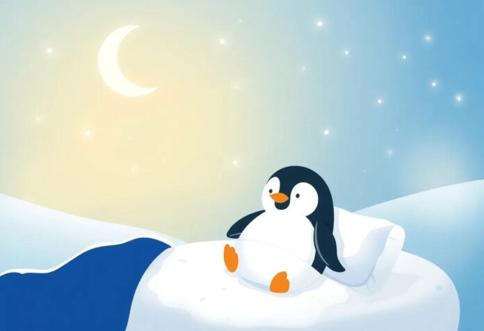 The Penguin’s Magical Night: Sleeping on a Soft Snowflake Bed