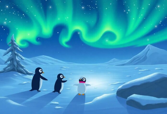 The Penguin’s Ice Festival Surprise: A Magical Night Beneath the Northern Lights