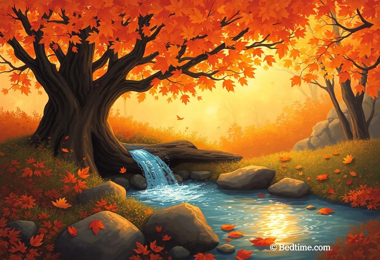 The Sparkling Stream That Mirrors Autumn's Glow