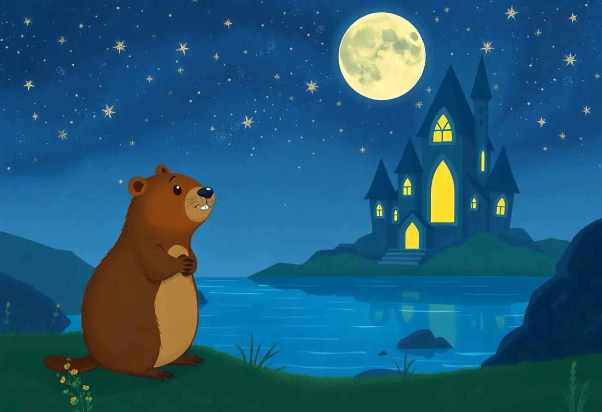 The Nighttime Glow of Glass Castles Under the Stars