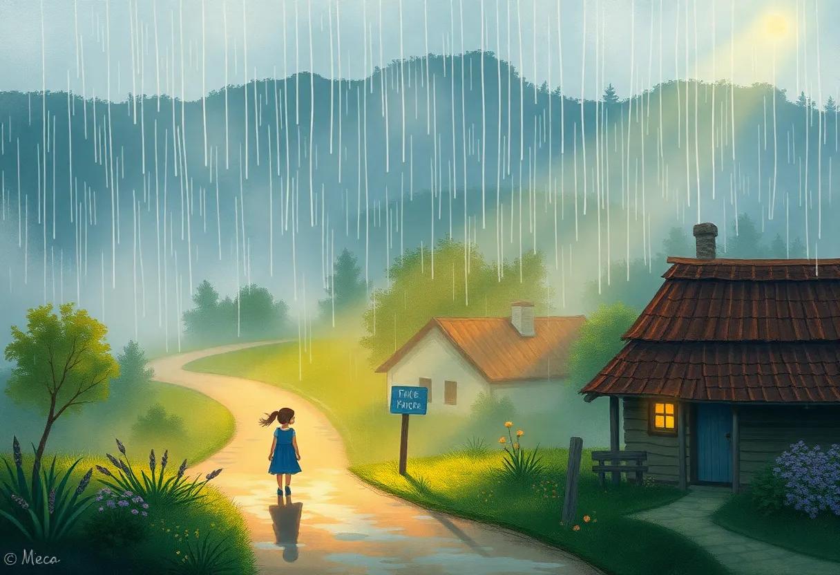 The Journey Through a Village Shrouded in Gray Mist