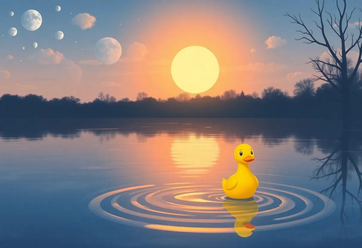 The ⁣little Duck's Quiet Morning by the Pond