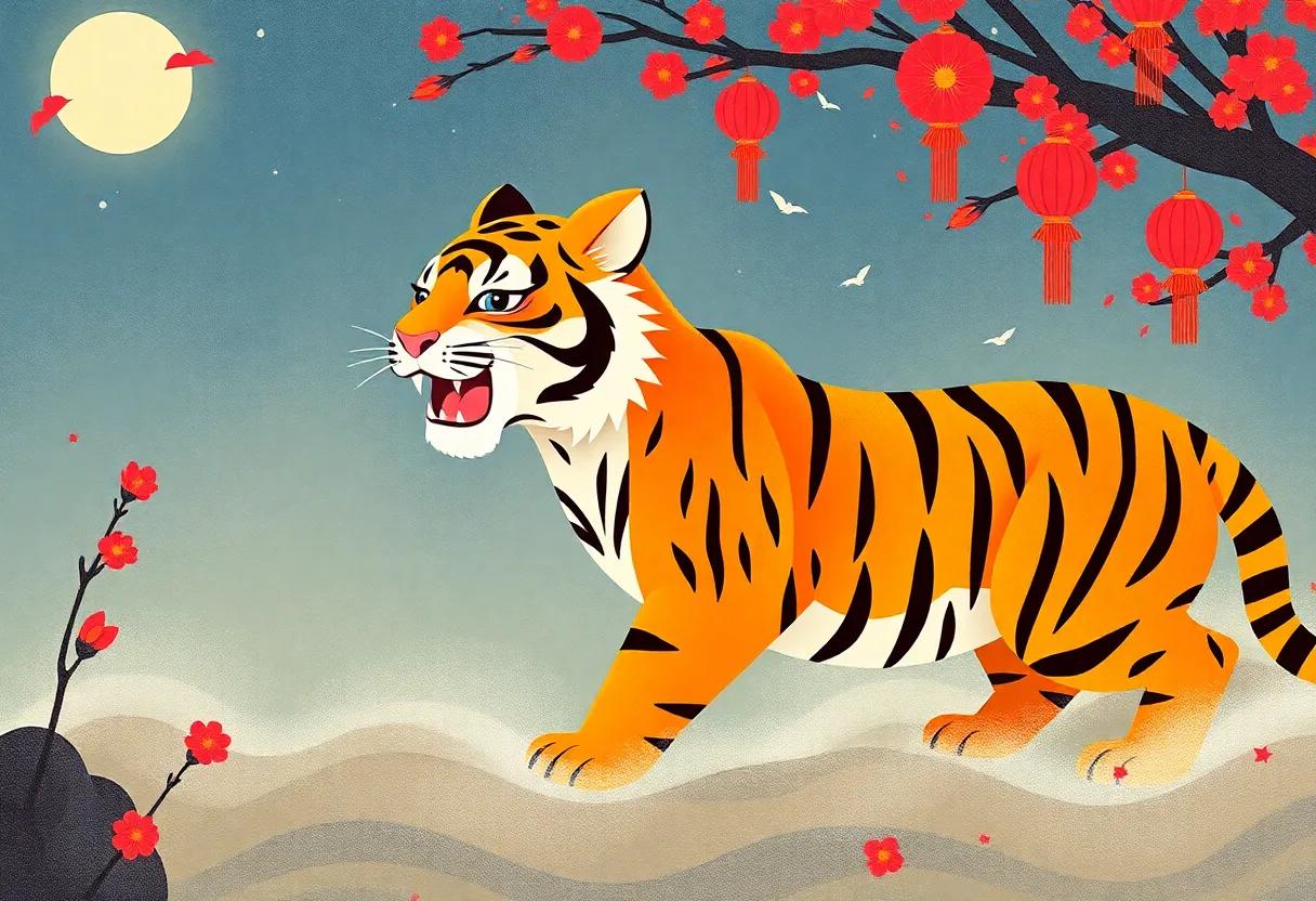 The Tiger Facing Shadows of Doubt with Steady Eyes