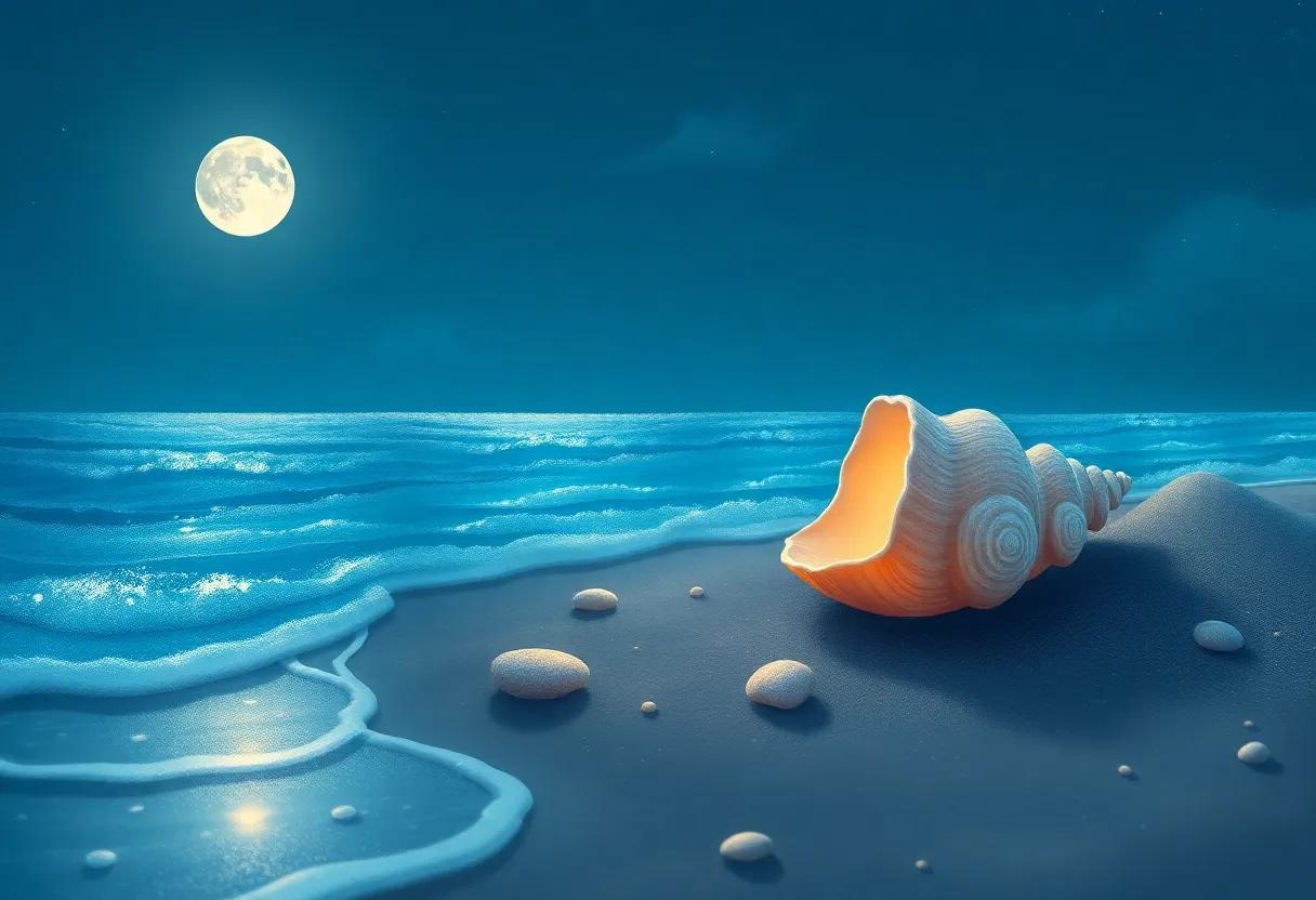 The Discovery of‌ the Shimmering seashell on the Moonlit Shore