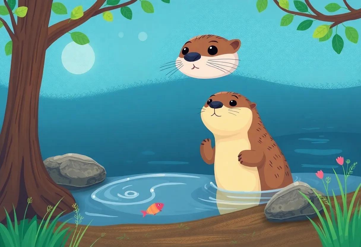 The Otter's Curious Morning‌ by the⁤ Riverbank