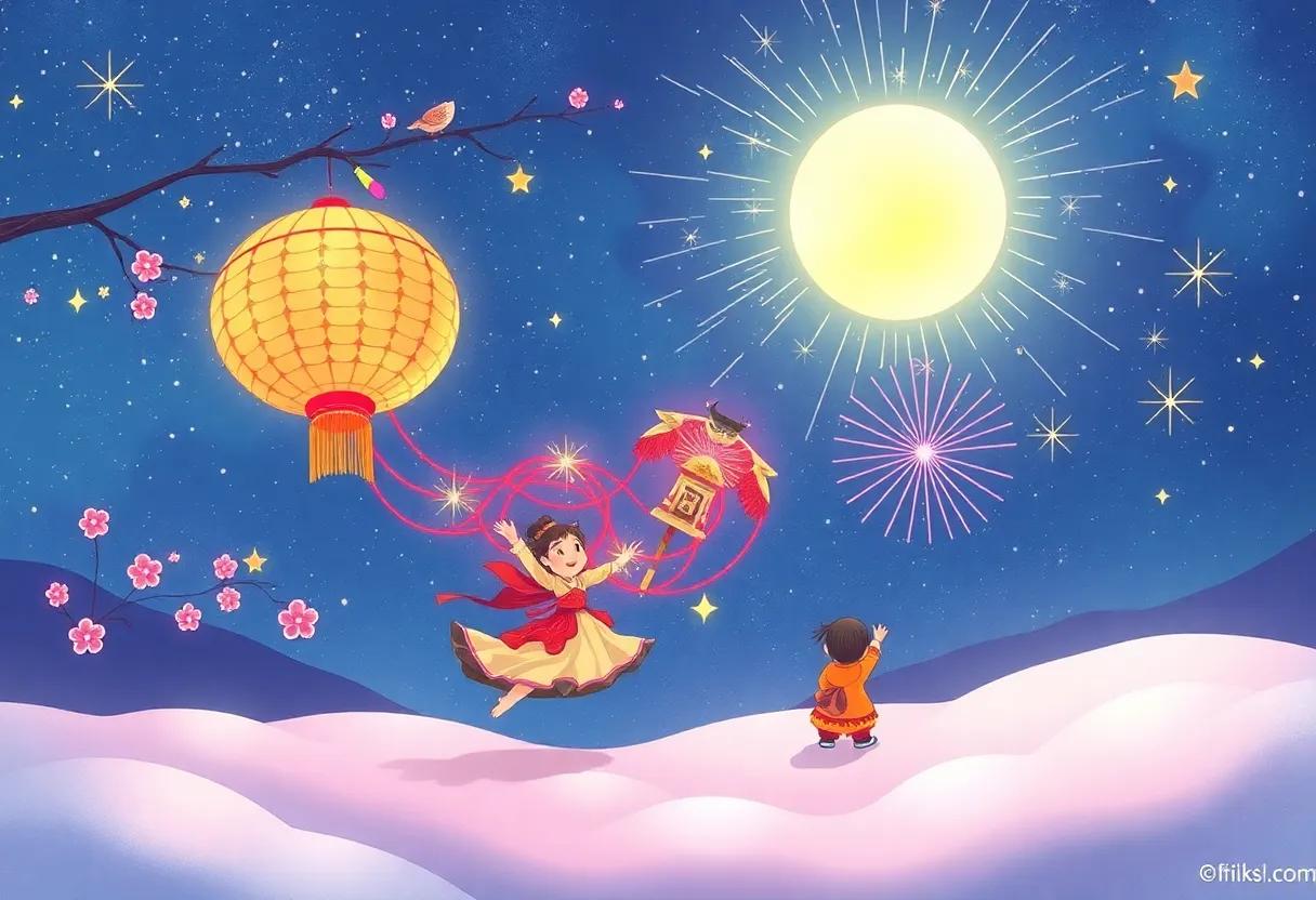 The Night Sky Joining the Celebration with Shooting⁤ Stars