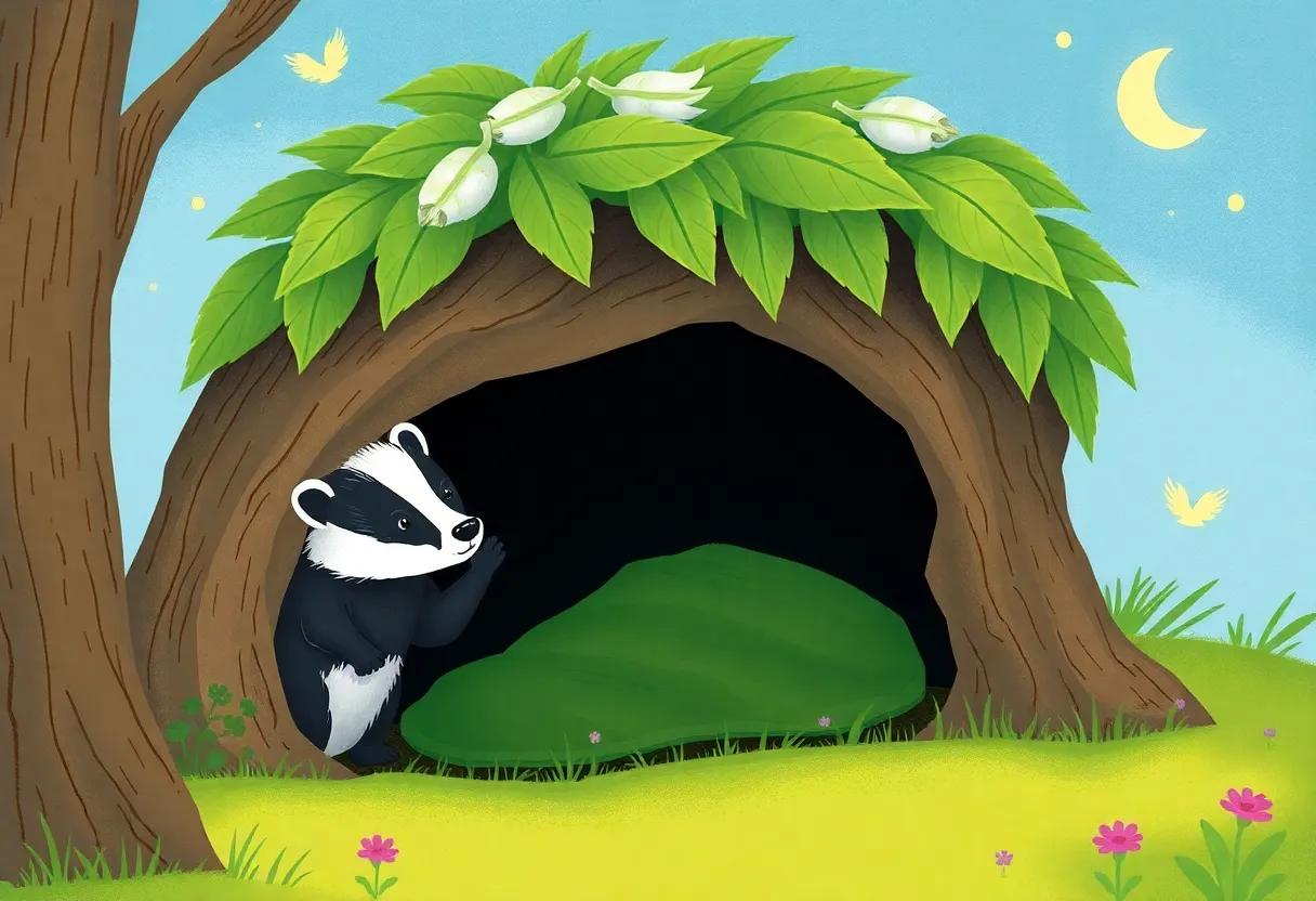 Bouncy Badger's Bed made of Cloud-Fluffed Leaves