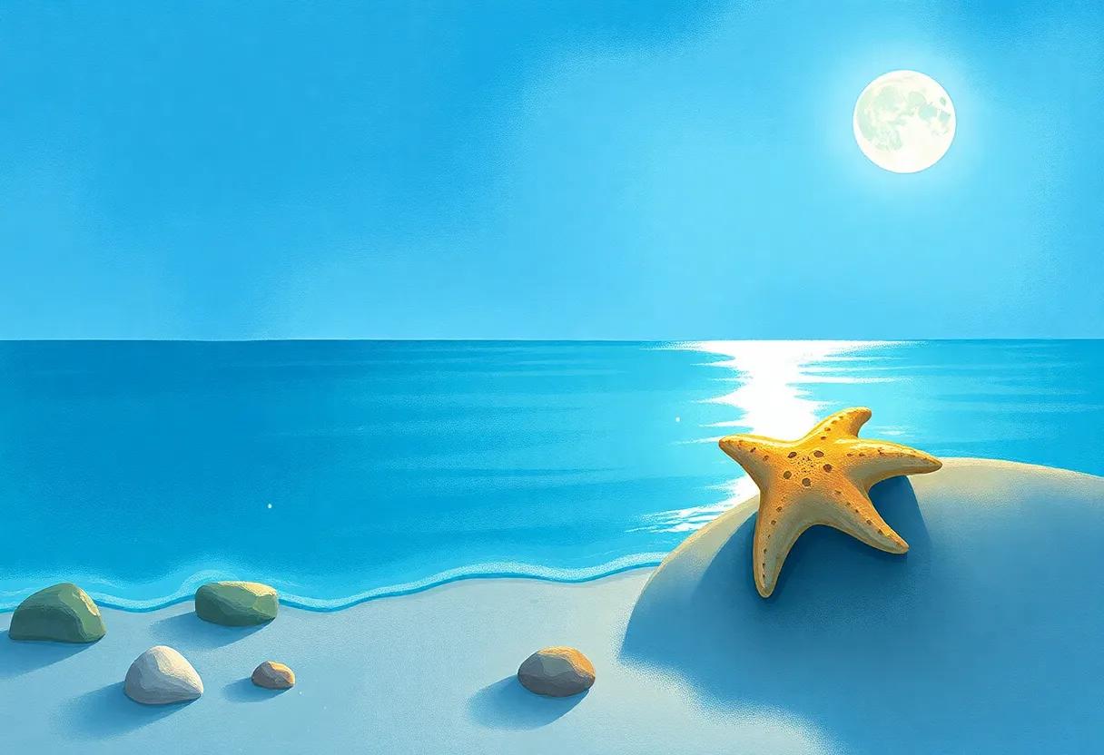 The Quiet Shore‌ Under a Silver ⁣Moon