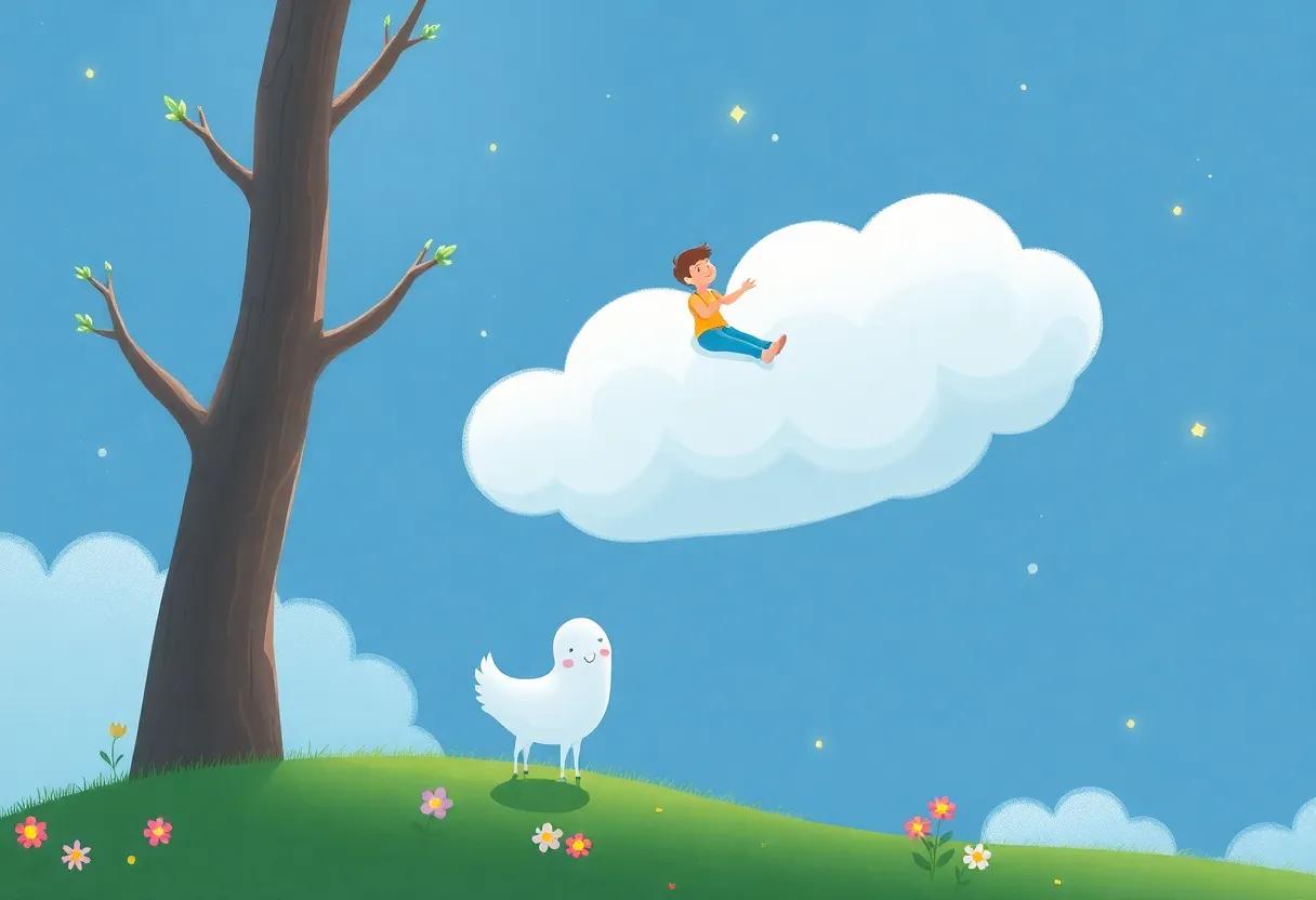 The Boy Meets a Gentle Cloud Companion