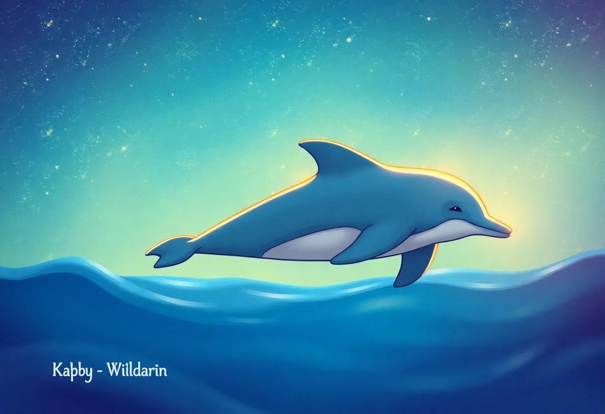 The Magical Night Sky Reflections on the Dolphin's Smooth Back