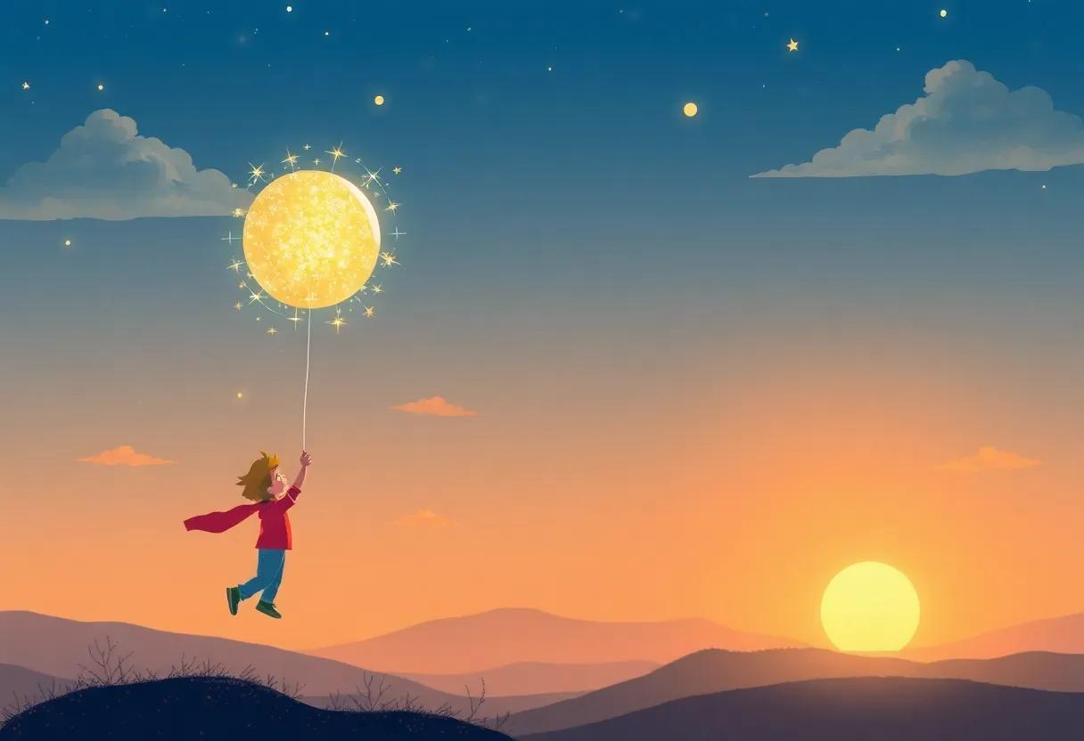 The Balloon's Gentle Farewell at Dawn