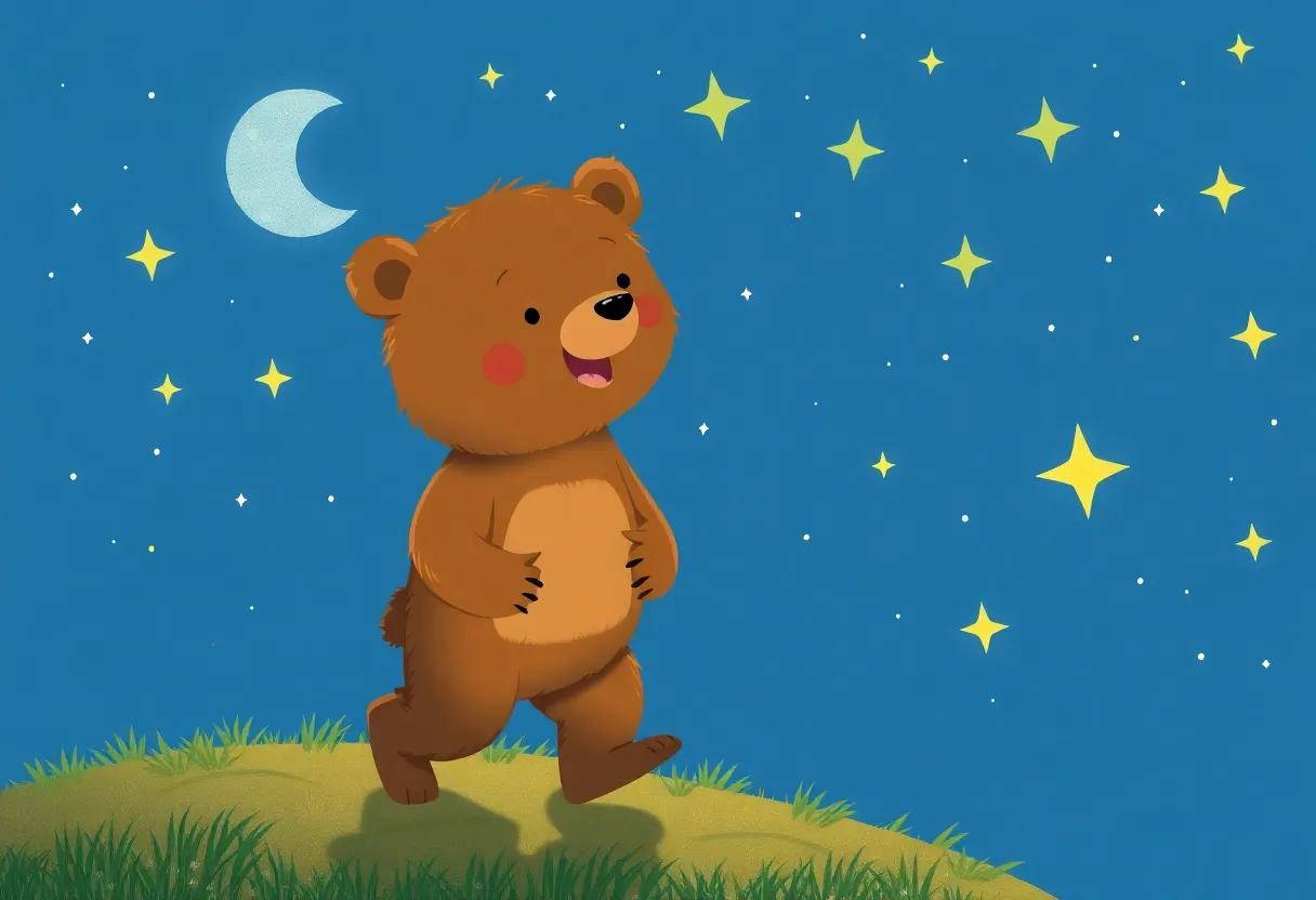 The Bear's Moment of Wonder Under the Shooting Stars