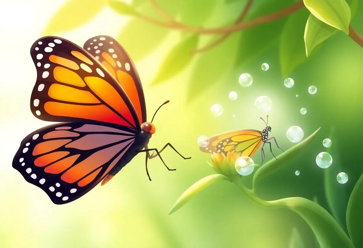 The Awakening of the Butterfly Nestled in Morning Dew