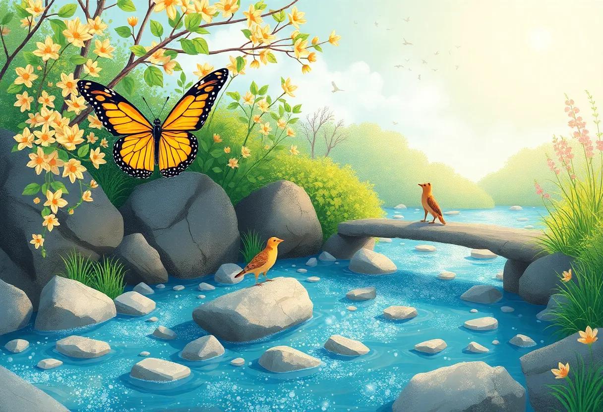 Crossing the Shimmering River of Glittering Stones