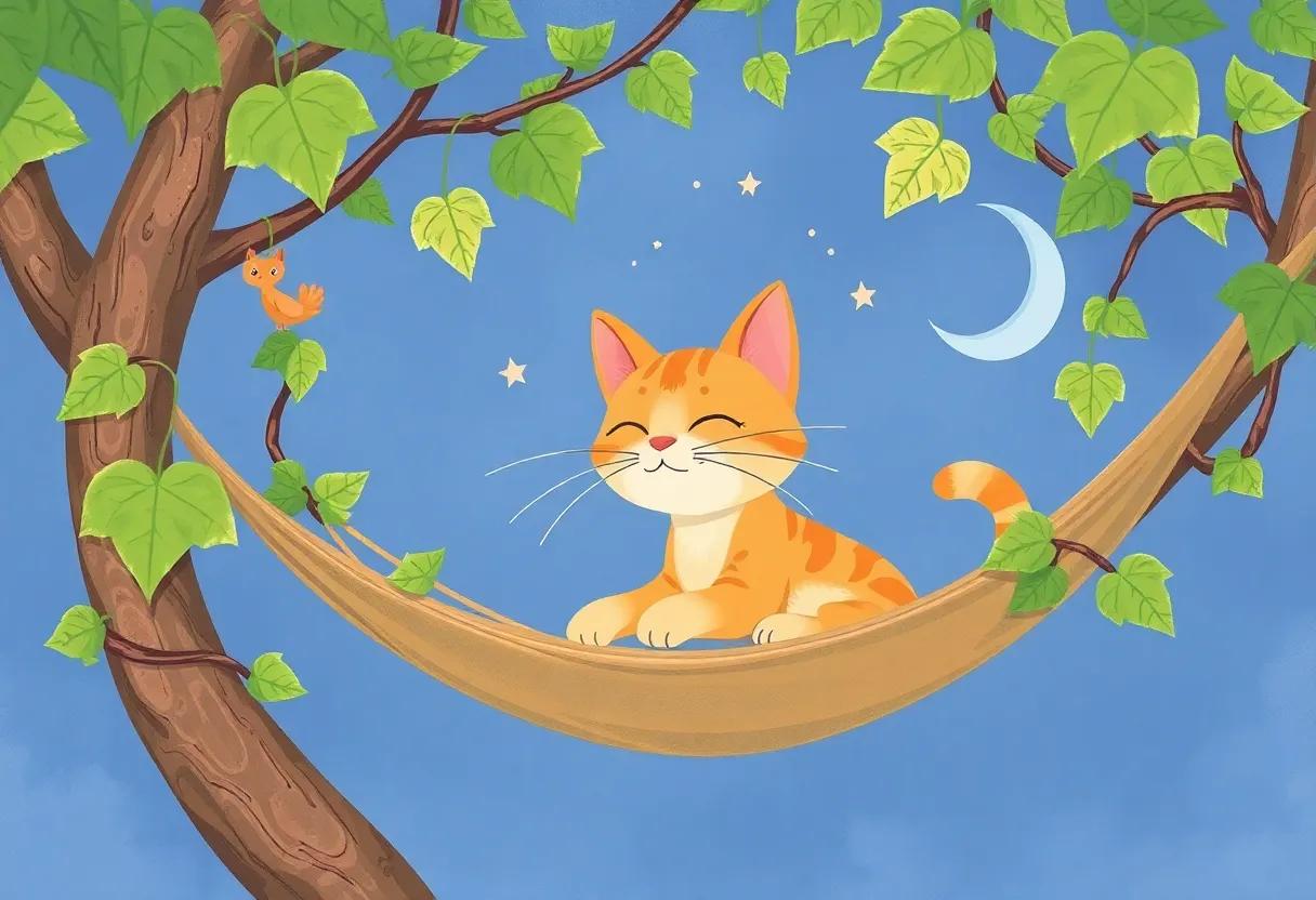 A Curious Cat with Whiskers Twitching in Dreamland