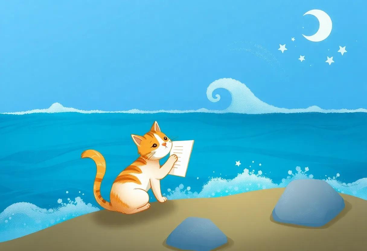 The Ocean's Reply in Foamy‌ Calligraphy