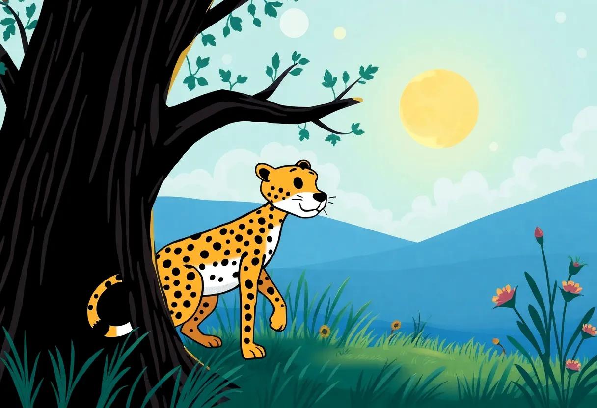 The‌ Playful⁣ Cheetah Wakes‍ at Dawn