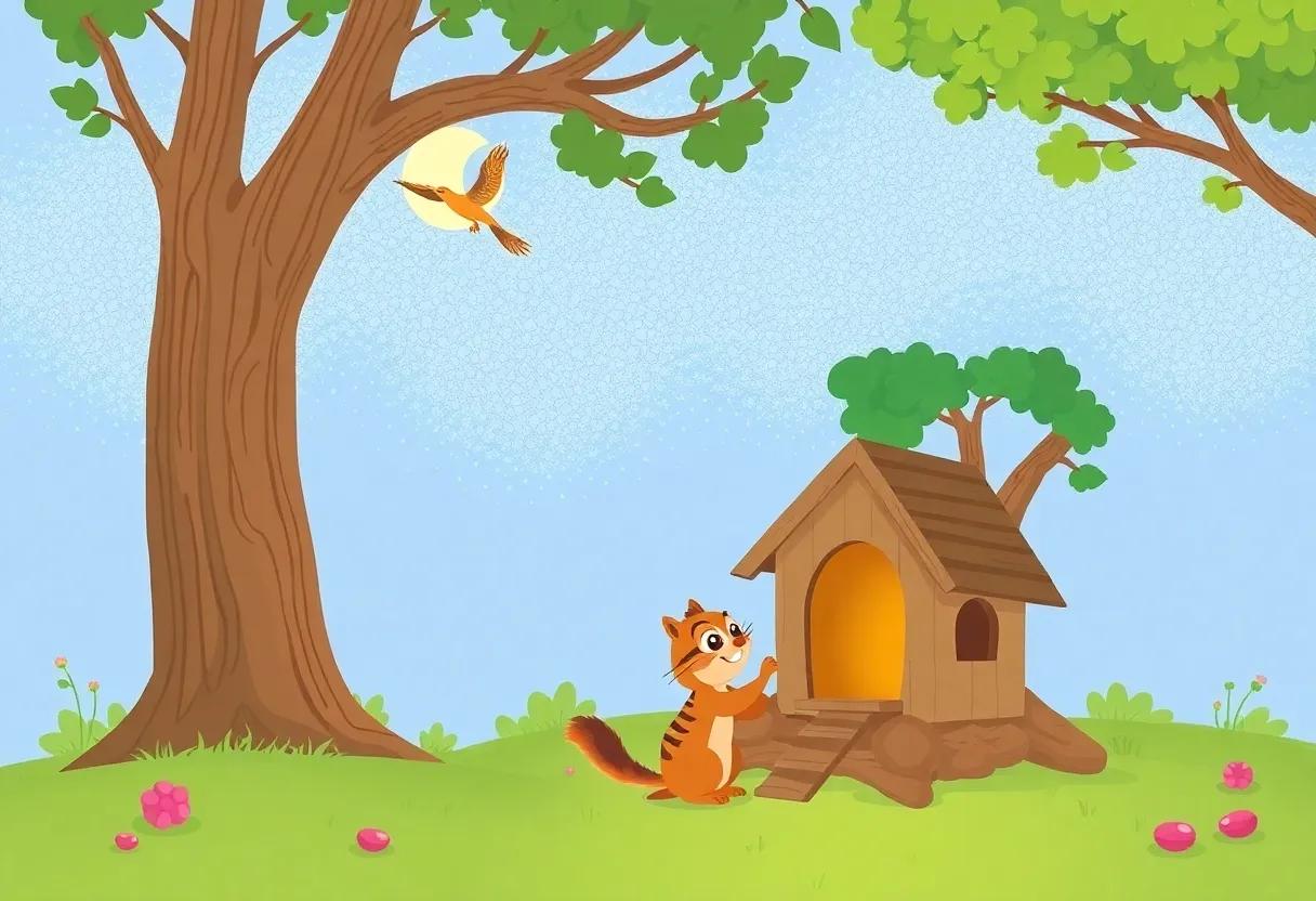 The Curious Chipmunk's Hidden Treehouse Discovery