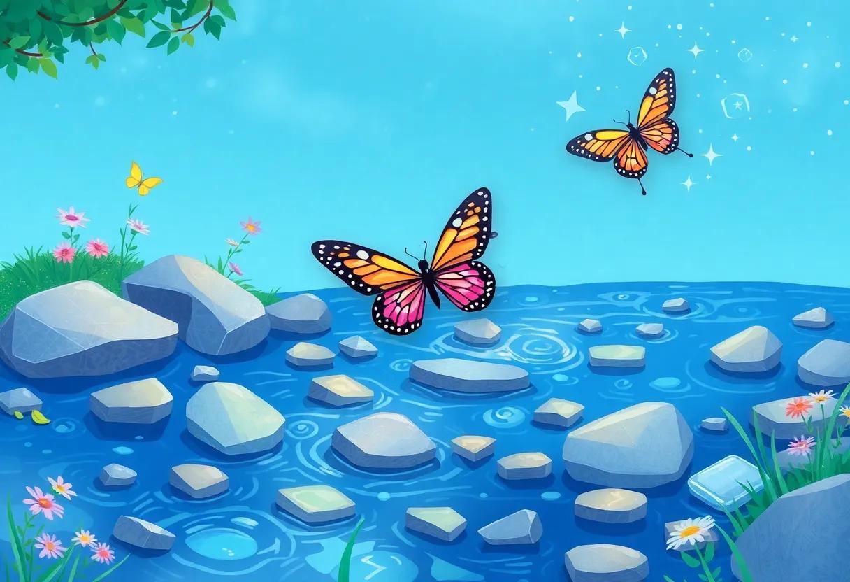 Crossing the Crystal Stream with Shimmering Stones