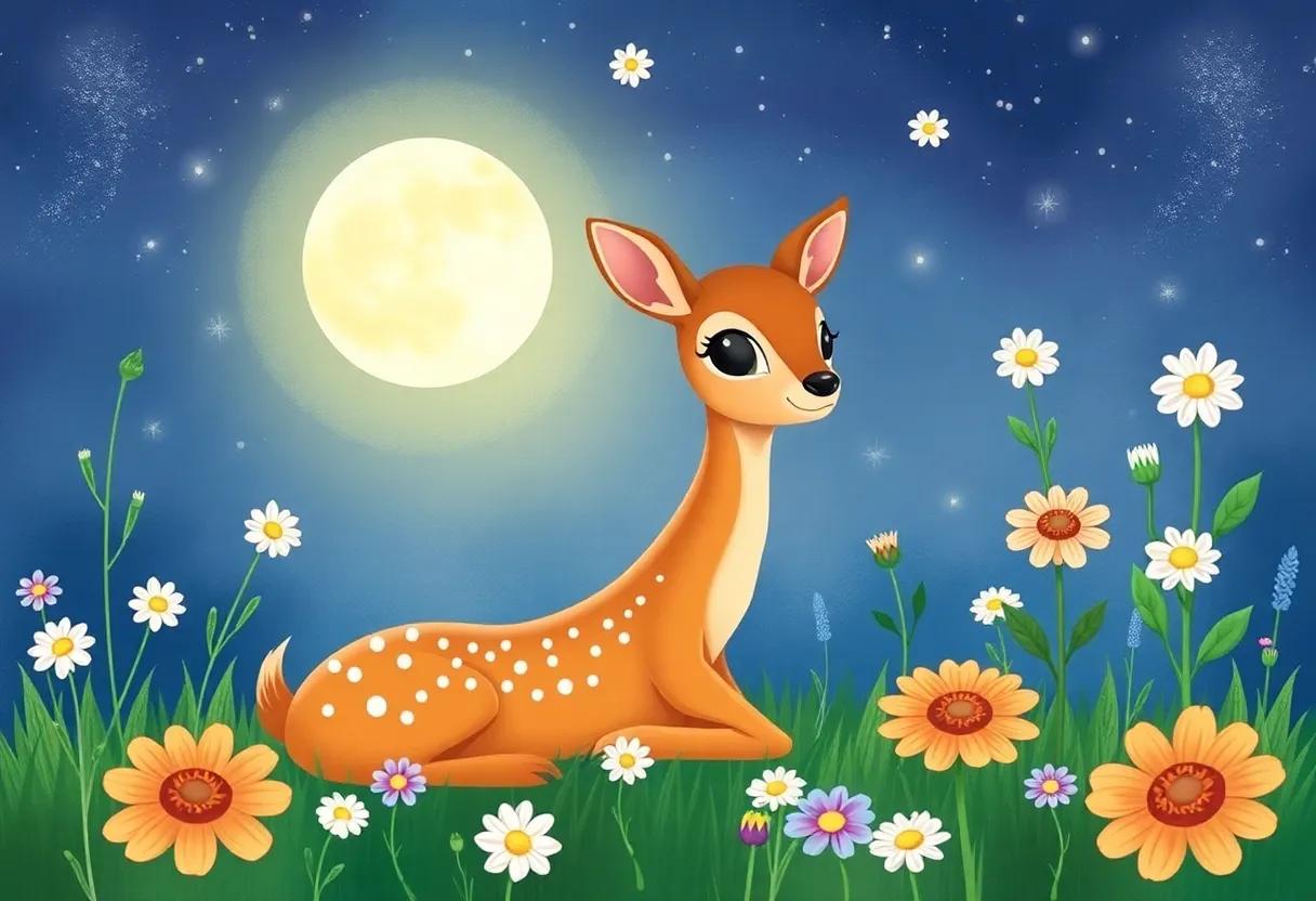 Journey Through the Moonlit Wildflowers