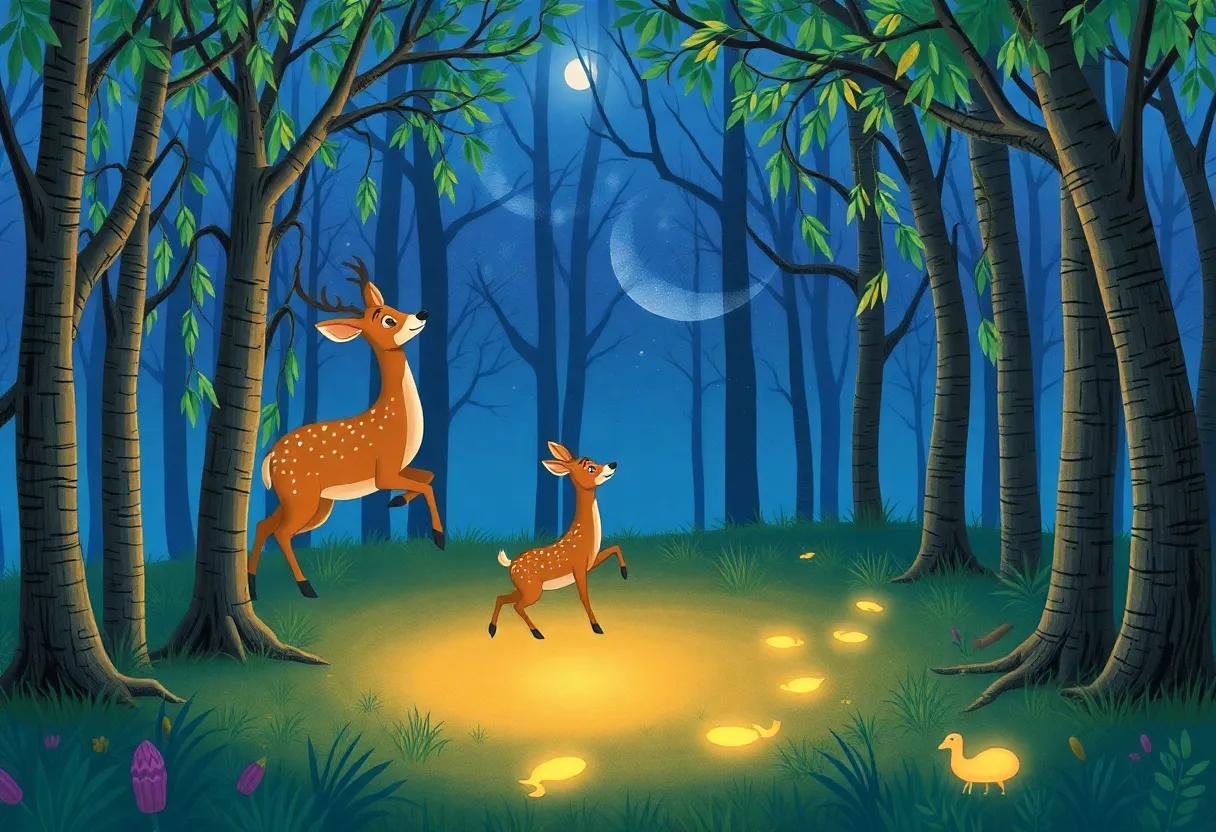 glowing Footprints Along the Forest Floor