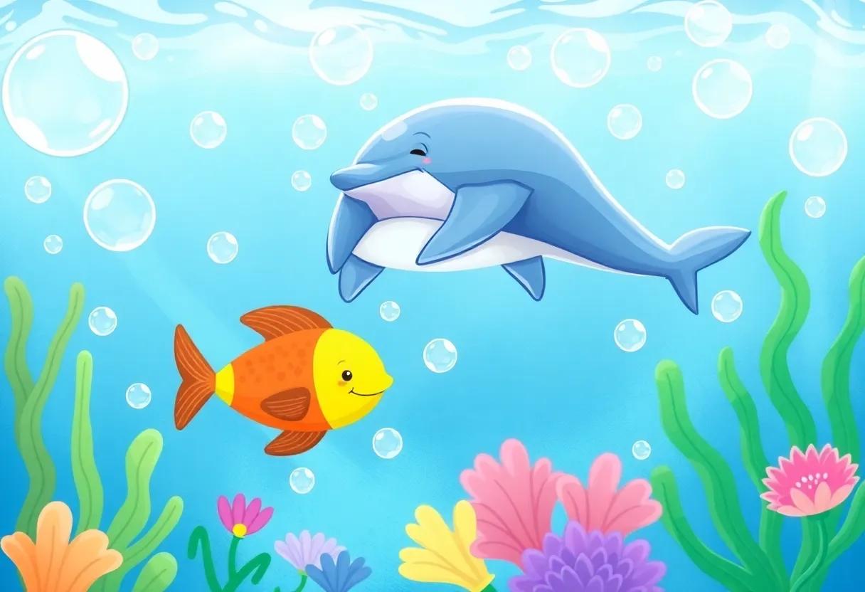 A Rainbow of Fish Joining ⁢the Bubble Ballet