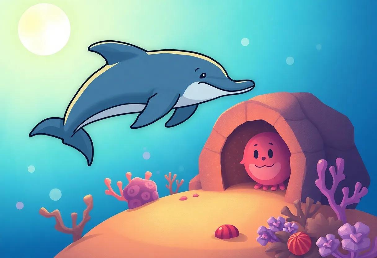 The Dolphin's Nighttime Journey to the Candy Coral Reef