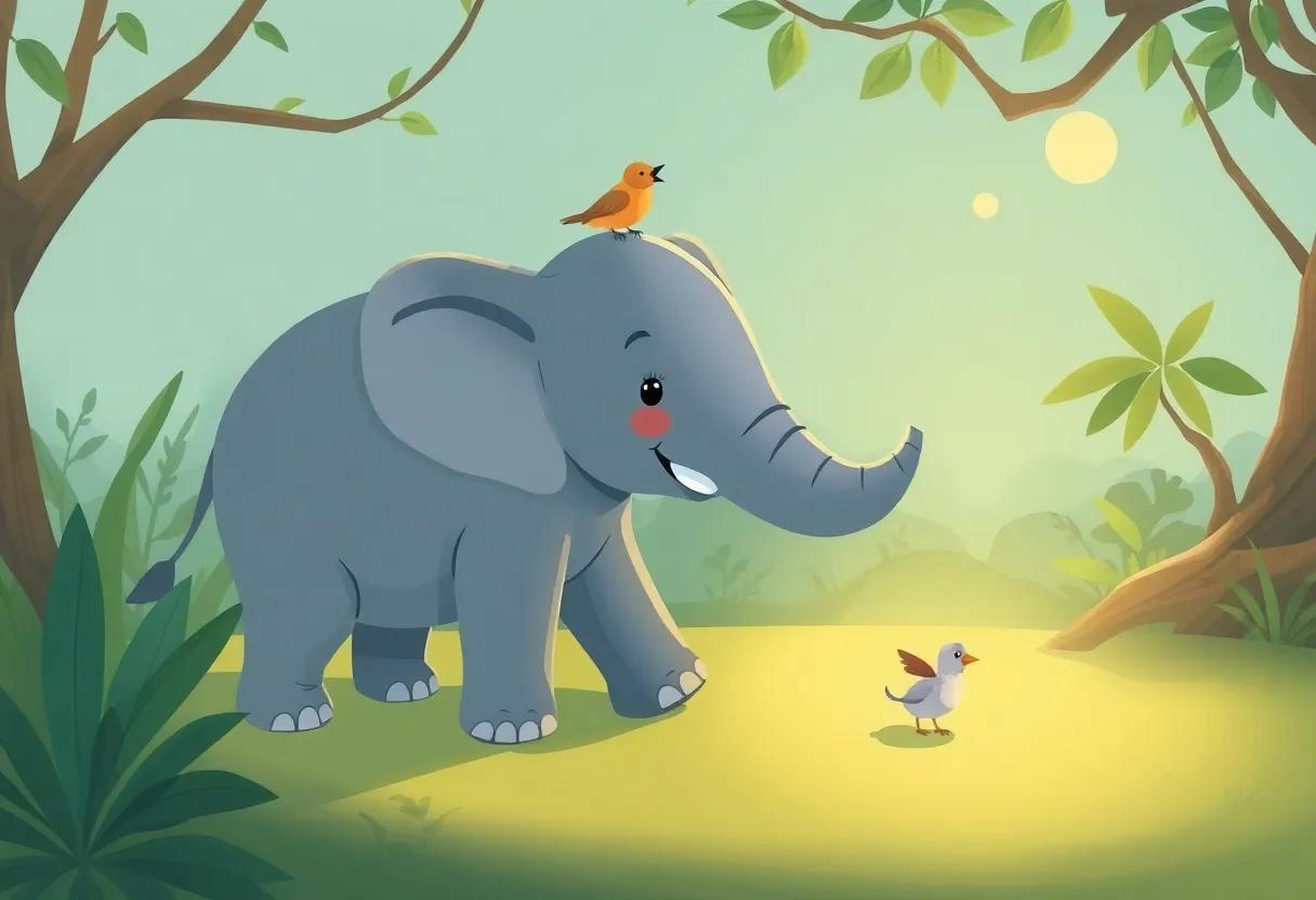 The Elephant's Quiet Morning in the‍ Jungle