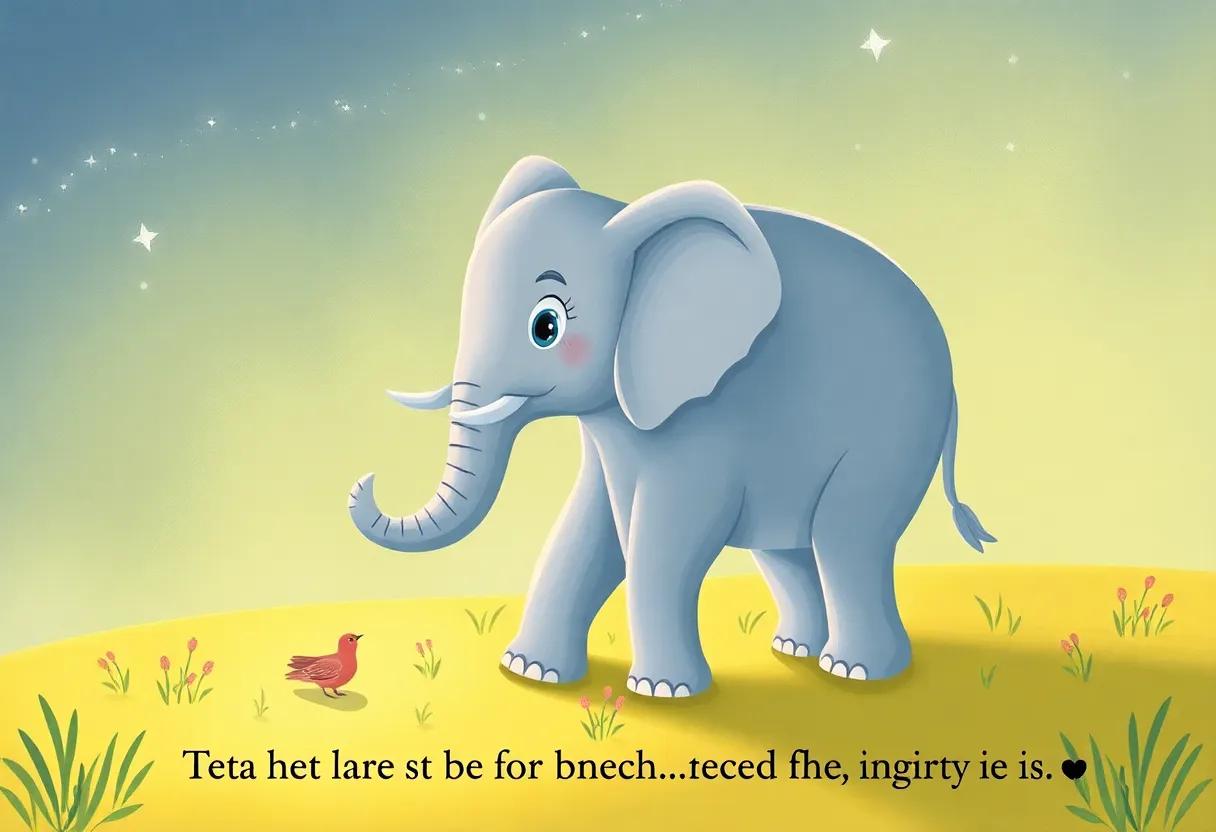 The elephant's Patience as Night ​Falls