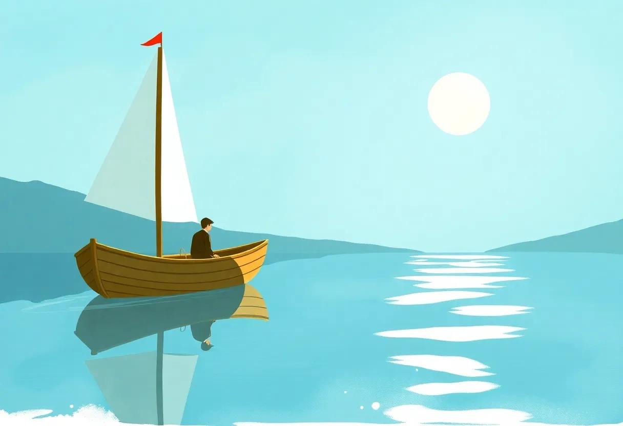 The Boat's Reflection Mirroring Gentle Hope