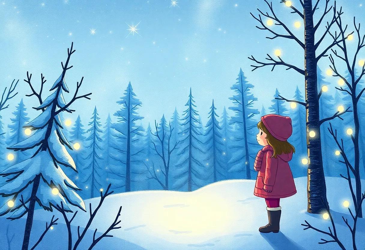 the Mysterious Glow Beyond the Snowy Forest