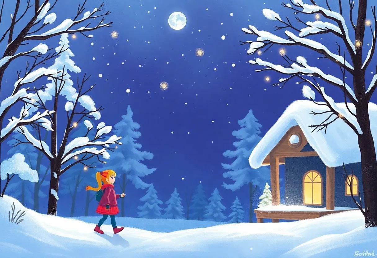Homeward Journey Through‌ the Snow-Kissed forest