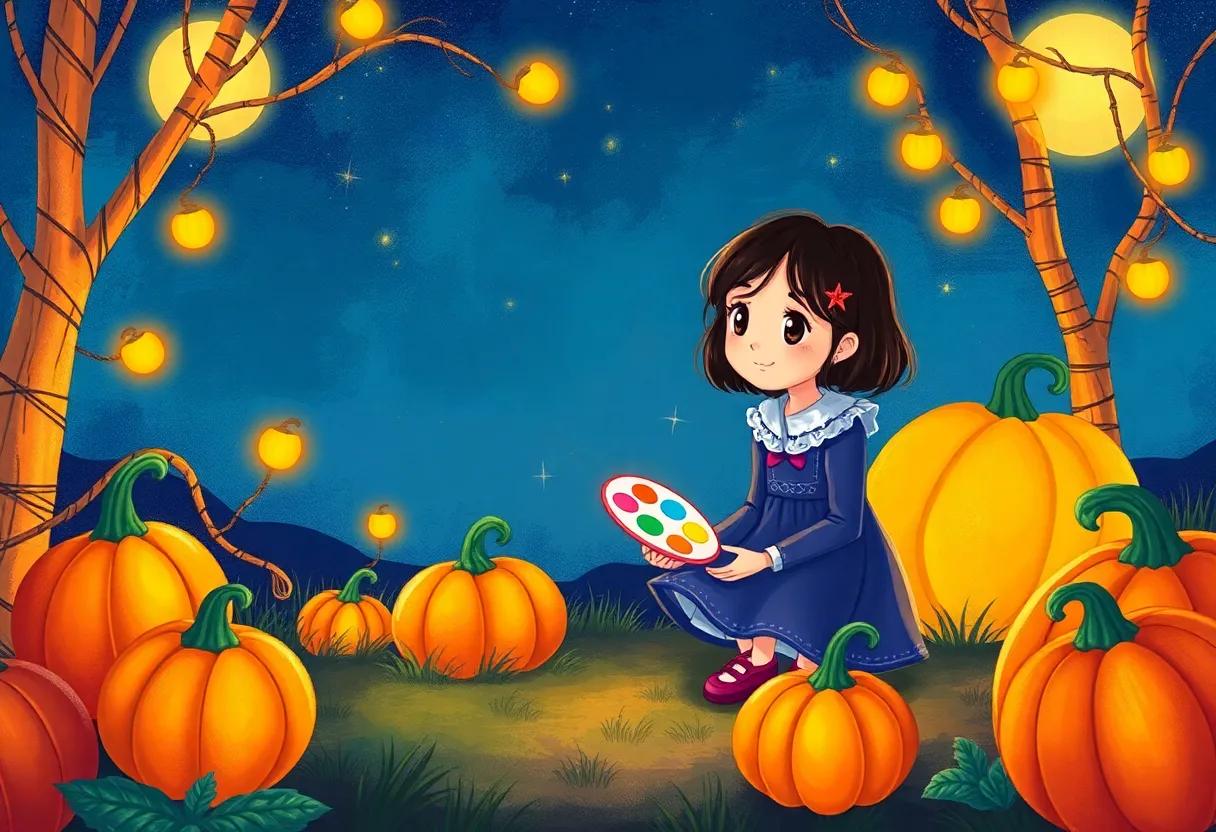 A Curious Girl with a Palette of Colors