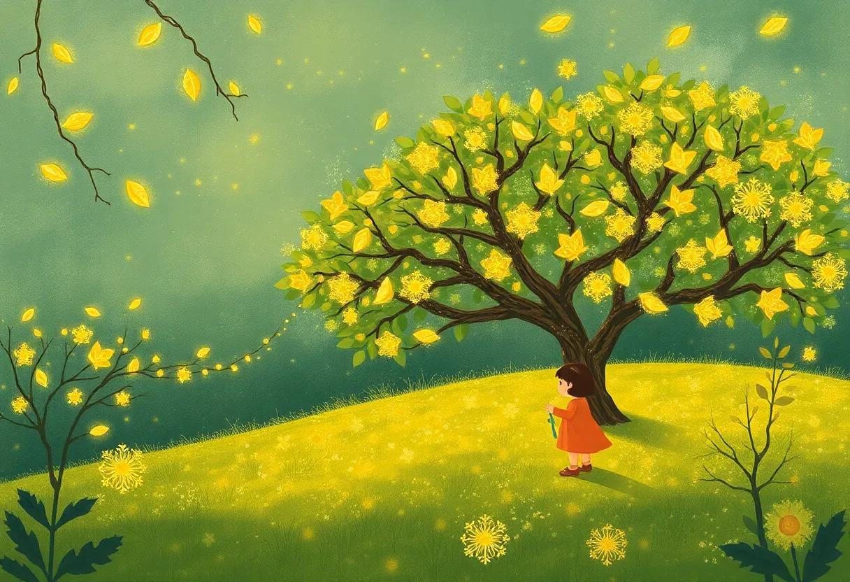 whispering Leaves and Glittering Branches