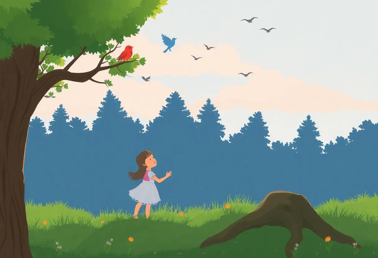 The ⁢Girl's ⁣Secret Spot ‍Among the Trees