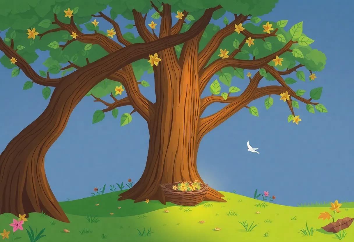 The Cozy Nest Beneath the old oak Tree