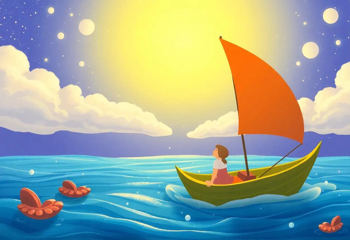 Sailing Through Dreams on a Leaf Boat