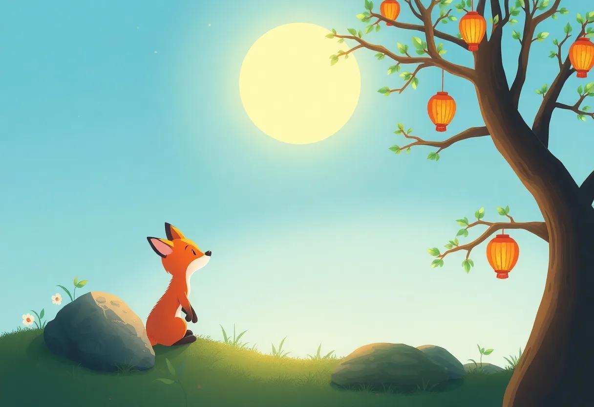 A Heartwarming ​Encounter‍ by the Lantern Tree
