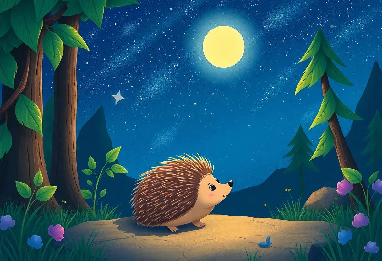 The Little Hedgehog's Journey Home Under a Starry Sky