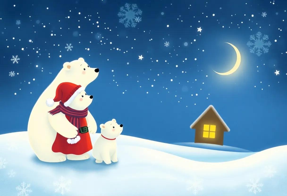 The Journey Home Beneath a Sky painted with Stars and snowflakes