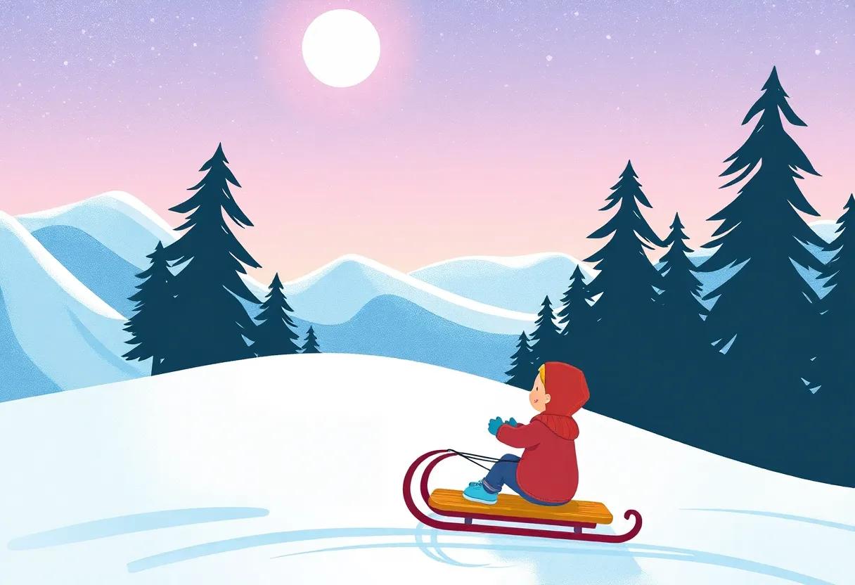 Racing Down the glittering Ice Hills