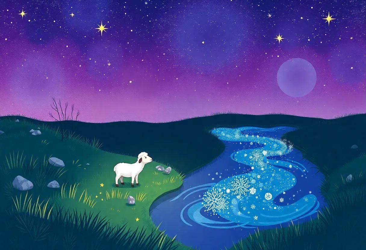 A Shimmering Stream Reflecting Stardust